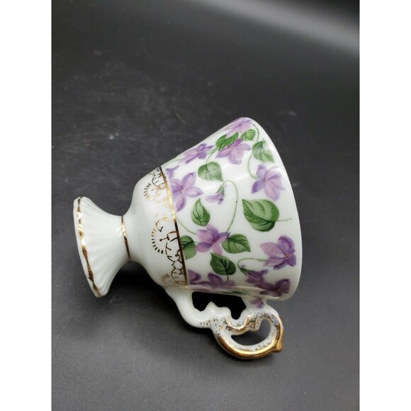 Chintz Violet Teacup Coffee Cup Gold Trimmed Vintage - Picture 6 of 12